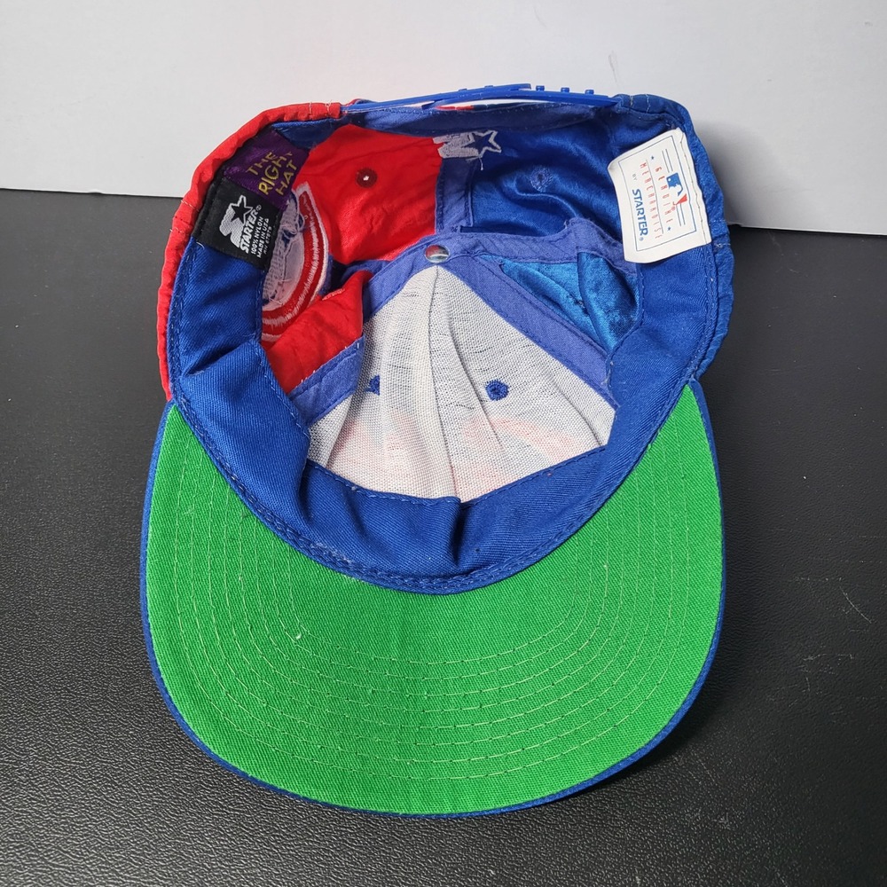 Vintage Starter Chicago Cubs MLB‎ Baseball Cap Snapback Hat Red Blue Nylon - Picture 8 of 8